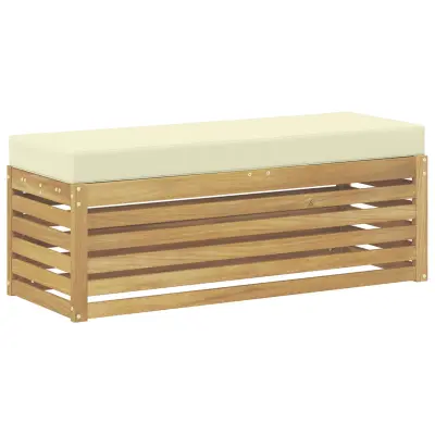 vidaXL Zunanja garnitura za sedenje Bela in krem 115 x 43 x 45 cm
