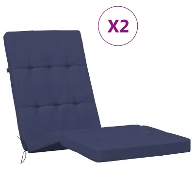 vidaXL Zunanja blazina 2 pcs Temno modra 180 x 55 x 7 cm Blago