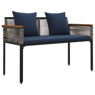 vidaXL Zunanja klop Siva in mornarsko modra 117 x 54 x 74.5 cm
