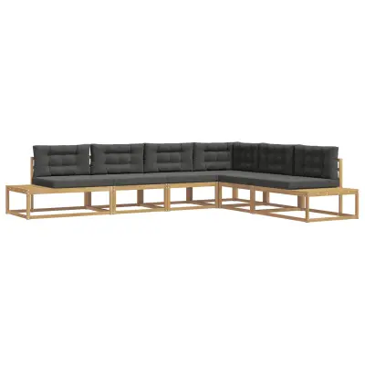 vidaXL Zunanja garnitura za sedenje Bela 357 x 198,5 x 73 cm Poliester