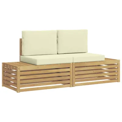 vidaXL Zunanja garnitura za sedenje Bela 182,5 x 63 x 73 cm Poliester