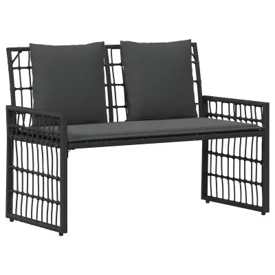 vidaXL Zunanja klop Enobarvno Črna in Temno siva 116 x 55 x 82 cm