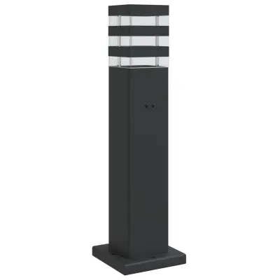 vidaXL Zunanja talna svetilka z vtičnico črna 50 cm aluminij