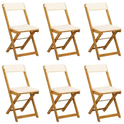 vidaXL Zunanje bistro stolice 6 pcs Kremno bela 40 x 53 x 80 cm