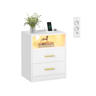 Nočna omarica 2-delni set 30x40,1x50,2 cm bela