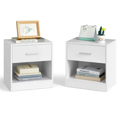 Set nočnih omaric 2 kosa 28x39x41 cm bela