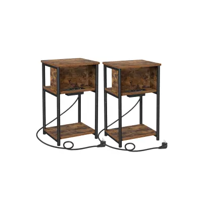 Set stranskih miz 2 kosa 30x34x58 cm rjave barve