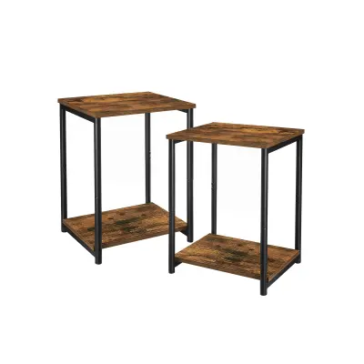 Komplet stranskih miz 2 kosa 40x30x50 cm rjave barve