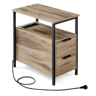 Stranska mizica 60x35x61 cm rjava