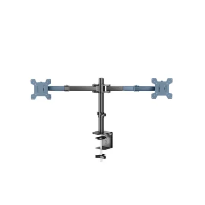 Dvojni monitor nosilec s sponko – jeklo, 14-27 inch, 360° vrtenje
