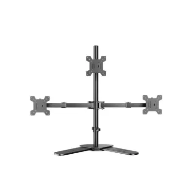 Stojalo za tri monitorje - brez vrtanja, 14 do 27 inch, 360°