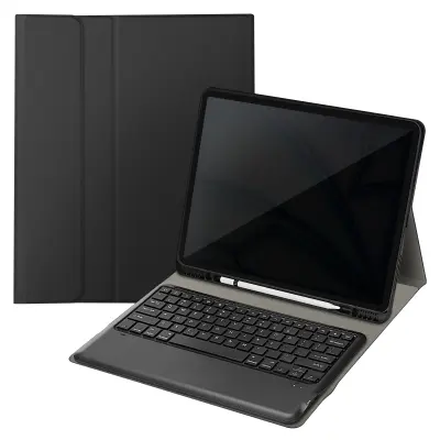 Snemljiva torbica s tipkovnico QWERTY in stojalom – iPad Air 13 2026, Črna