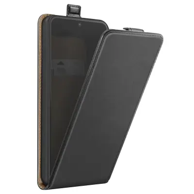 Etui za Galaxy A57 navpični preklopni z žepkom za kartice in funkcijo stojala, Črna