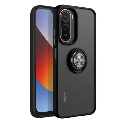 Ovitek z Obročem za Xiaomi Redmi A7 Pro z Magnetnim Obročem, Črna