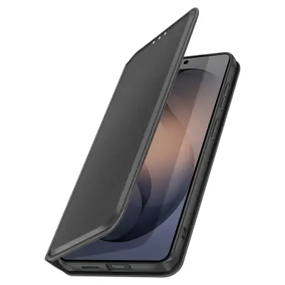 Preklopna torbica za Galaxy S26 Ultra magnetna s stojalom Classic Edition, Črna
