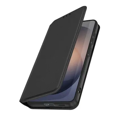 Preklopna torbica za Galaxy S26 magnetna Classic Edition s stojalom, Črna