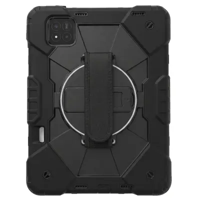 Zaščitni ovitek za Xiaomi Pad 7 z vrtljivim ročajem in odstranljivim naramnim trakom, Črna