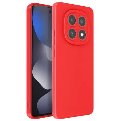 Mehak silikonski ovitek za Redmi Note 15 z ojačanim blokom kamere, Rdeča