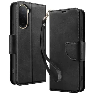 Etui denarnica za Redmi A7 Pro v retro slogu z nosilcem, Črna