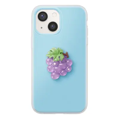 Ovitek za iPhone 13 s 3D motivom grozdja in dvignjenim robom, Modra