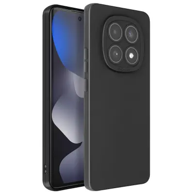 Mehak silikonski ovitek za Redmi Note 15 z ojačanim blokom kamere, Črna