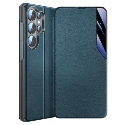 Preklopni etui za Galaxy S26 Ultra dvo-materilana zasnova s funkcijo stojala, Anas modra (petrolej)