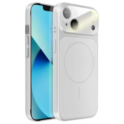 Ovitek za iPhone 13 MagSafe mat steklo AG Glass, Srebrna