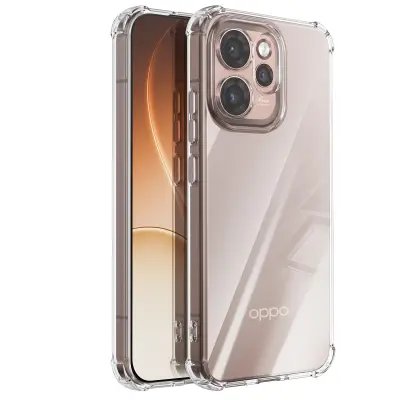 Ovitek za Oppo Reno 15 Pro iz silikona z ojačanimi vogali, Prozorna