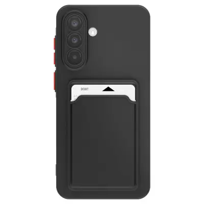 Etui za Galaxy A37 z držalom za kartice in zaščito kamere pred praskami, Črna