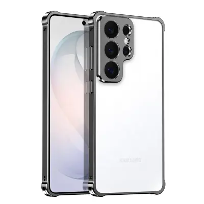Zaščitni bumper za Galaxy S26 Ultra z minimalističnim dizajnom in obrobo kamere, Črna