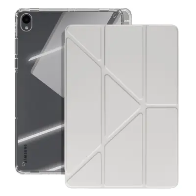 Torbica za Galaxy Tab S11 s prilagodljivim stojalom Design Origami, Svetlo siva
