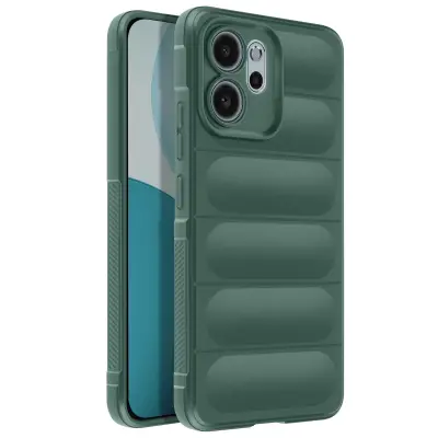 Ovitek za Oppo Reno 14 F / 14 FS reliefna teksturirana zasnova, Borovo zelena