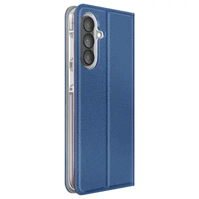 Etui za Galaxy A57 rebrasta tekstura s funkcijo stojala in žepkom za kartice, Modra