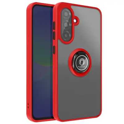 Etui za Galaxy A37 s prstanastim stojalom in magnetno pritrditvijo, Rdeča