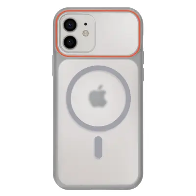 Ovitek za iPhone 12 / 12 Pro MagSafe, dvomaterialni, trd hrbet, Siva