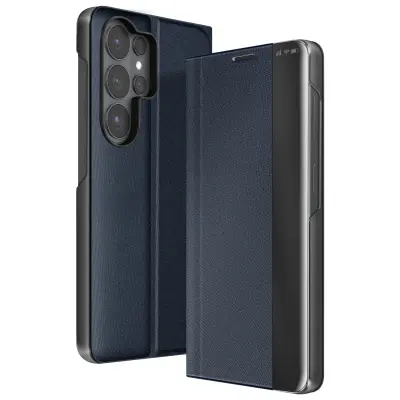 Preklopni etui Galaxy S26 Ultra, dvomaterialni, video stojalo, Nočno modra