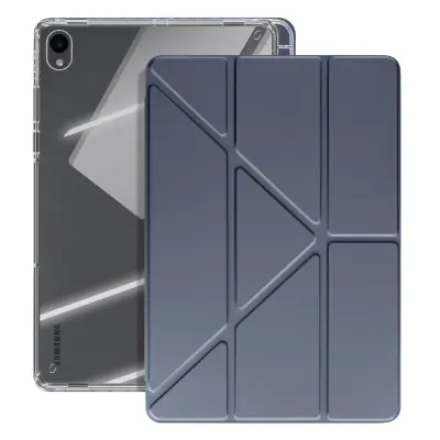 Torbica za Galaxy Tab S11 s prilagodljivim stojalom Design Origami, Sivka siva