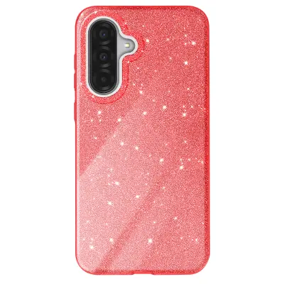 Etui za Galaxy A37 dvo-materialana zasnova z bleščečo površino, Rdeča