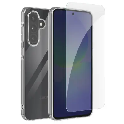 Mayaxess, Komplet etui in kaljeno steklo za Galaxy A37 celovita antišok zaščita, Prozorna