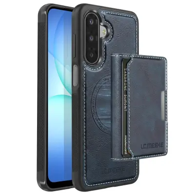 Magnetna torbica za Galaxy A17 z odstranljivim imetnikom kartic in stojalom, Nočno modra