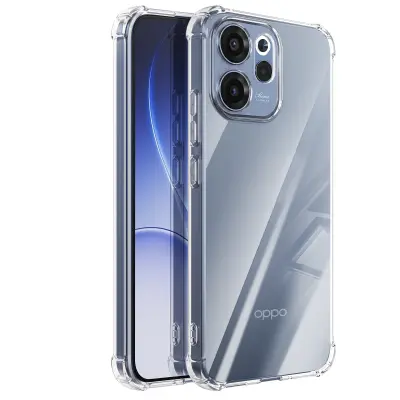 Ovitek za Oppo Reno 15 F / 15 FS iz silikona z ojačanimi vogali, Prozorna