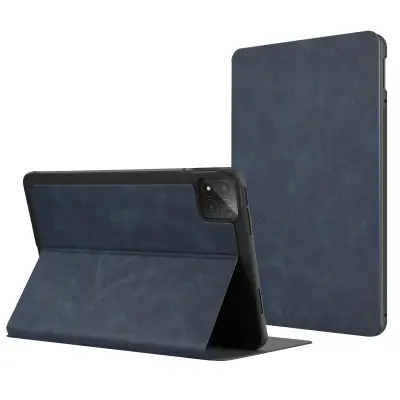 Preklopna torbica z učinkom usnja in stojalom – Xiaomi Pad 8 / Pad 8 Pro, Nočno modra