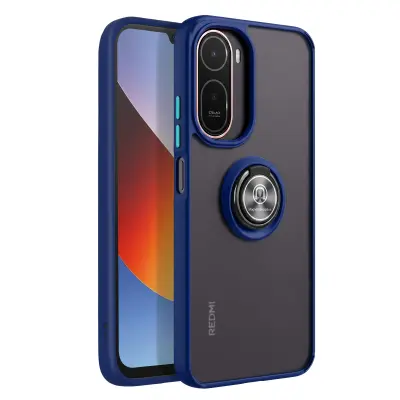 Ovitek z Obročem za Xiaomi Redmi A7 Pro z Magnetnim Obročem, Nočno modra