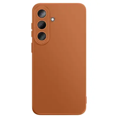 Mehak silikonski ovitek za Galaxy S26 z ojačanim blokom kamere, Rjava