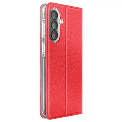 Etui za Galaxy A57 rebrasta tekstura s funkcijo stojala in žepkom za kartice, Rdeča