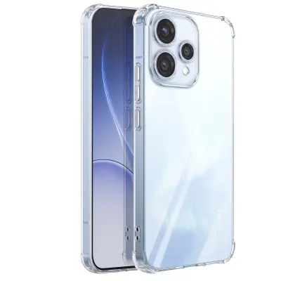 Ovitek za Oppo Reno 15 iz silikona z ojačanimi vogali, Prozorna