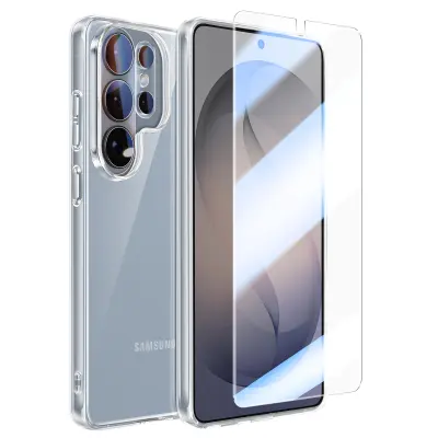 Komplet celovite zaščite za Galaxy S26 Ultra ohišje in steklo za zaslon / kamero, Prozorna