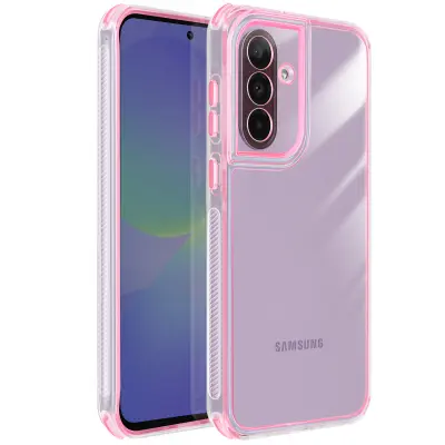 Ojačana dvo-materialana teksturirana nezdrsna zaščita za Galaxy A37, Roza