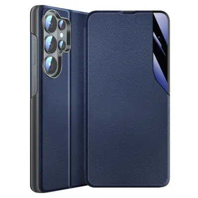 Preklopni etui za Galaxy S26 Ultra dvo-materilana zasnova s funkcijo stojala, Nočno modra