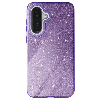 Etui za Galaxy A37 dvo-materialana zasnova z bleščečo površino, Vijolična